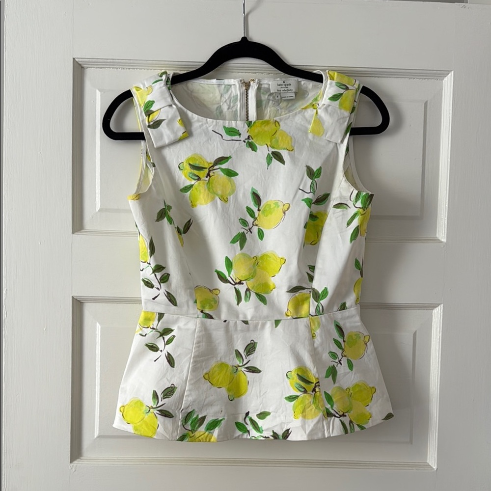 Kate spade lemon peplum top